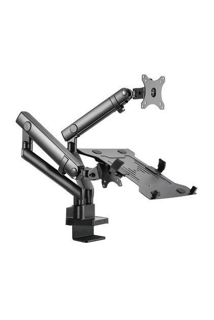 SH20 C024ML Slim Gas Spring Monitor Arm with Laptop Holder 17–32", VESA 100x100, 8kg Black