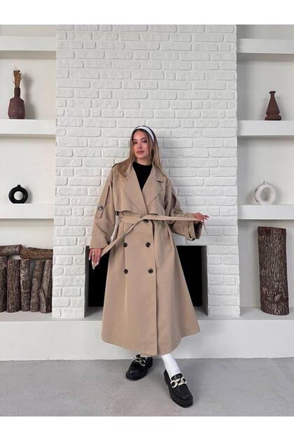 Women's Trench Coat Long Belted New Season Stylish and Modern Outerwear