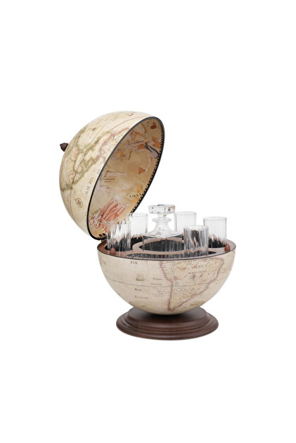 置物 Supreme MAN GLOBE Genel Markalar Zoffoli Giove Antik Beyaz Masaüstü Atlas Küre Bar
