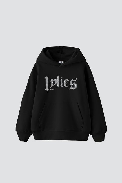 Lylies Stone Printed Oversize Unisex Black