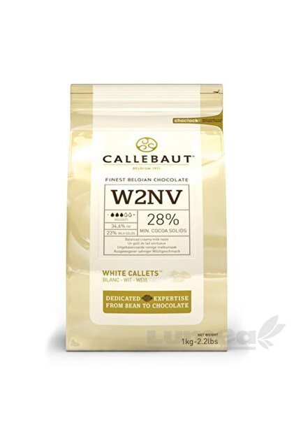 Callebaut ciocolata alba fina belgiana W2 fulgi dropsuri ciocolata 28% cacao, banuti ciocolata 1 kg