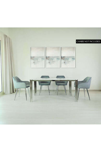 Seppio Chrome Stainless Steel Dining Table 6-Seater