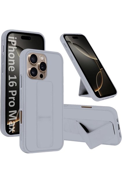 جراب هاتف iPhone 16 Pro Max مع حامل وحامل مغناطيسي للإصبع للسيارة، متعدد الوظائف