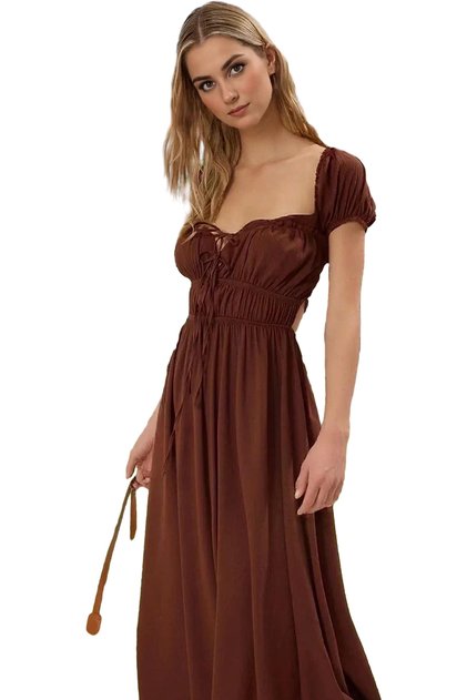 Women's Maxi Dress Gipe Detailed One Sleeve Summer Beach Dress Relaxed Fit Summer's Must-Have