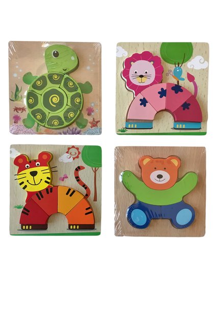 Wooden Toy Set Educational Montessori Toy 4 Pieces 15X15 8mm Quality Bultak Puzzle