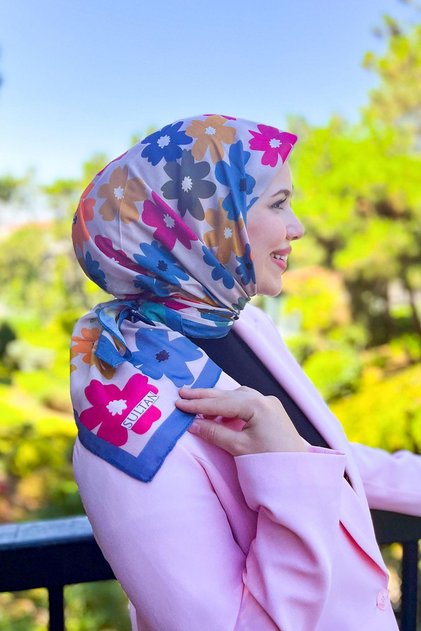 Sultan Fresh Cotton Scarf - Flying Flowers - Sfe009-07