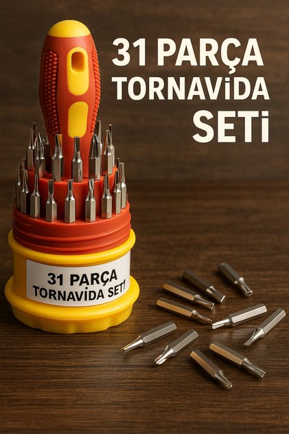 Portatif Cep Boy 31 Parça Tornavida Seti Tüm Uçlu Kutulu Tornavida Seti
