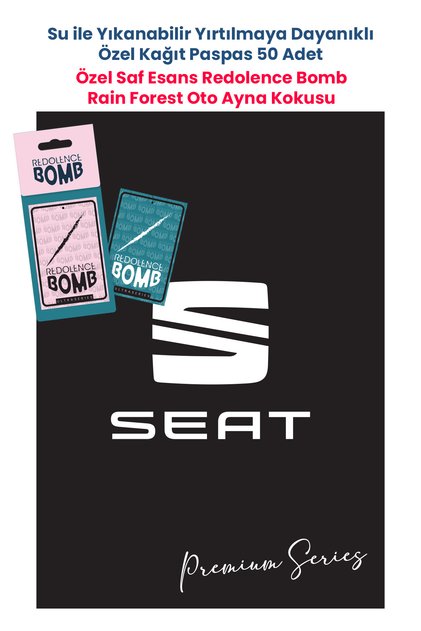 Suya Dayanıklı Seat Oto Paspas Kağıdı Siyah 50 Adet - 35x50cm ve Rain Forest Oto Ayna Kokusu