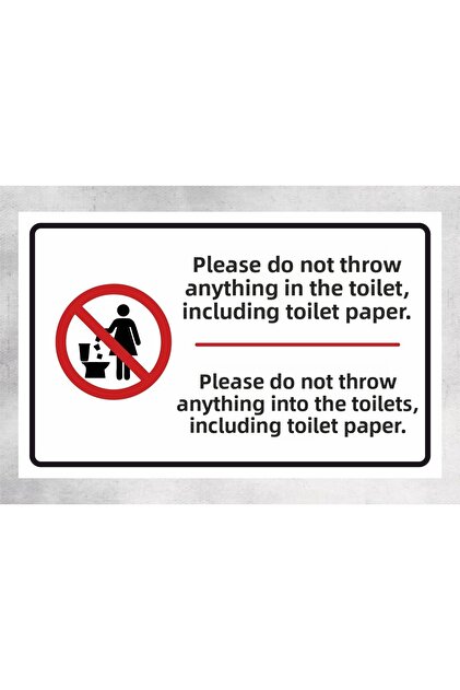 Please Do Not Use Toilet Toilet Paper Sign Board 27X17 cm Polycarbonate -White