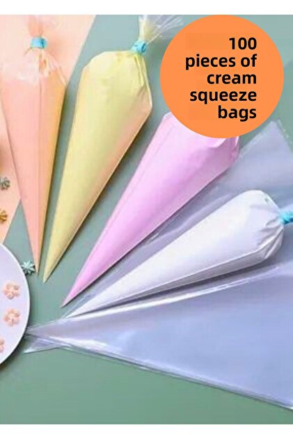 100Pcs Cream Squeeze Bag Pastry Pudding Cookie Embellishment Cigolate Cream