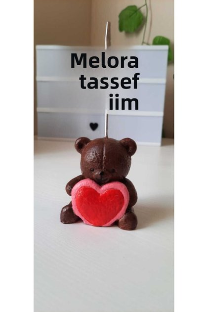 Note Holder with Bear Figure Holding a Heart Metal Clip Note Holder Note Holder Photo Holder