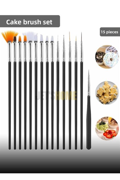 15-Piece Set: Cake Decorating Brush, Oil Paint Brush, Watercolor Brush, Face Paint Brush, Craft Brush.