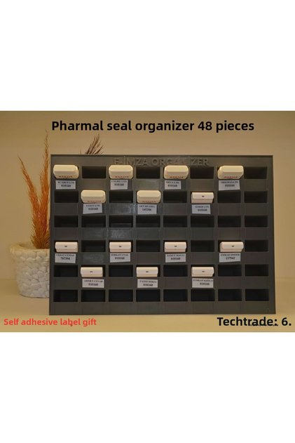 Mali Seal E-Signature Organizer 48-Piece Desktop-Drawer-In-Wall Mounted (Sticker Label Gift)
