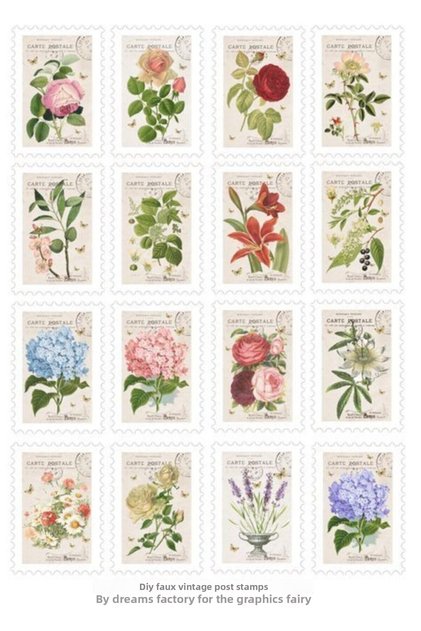 Nostalgic - Set of 16 Flower Stickers with Vintage Sequin Design