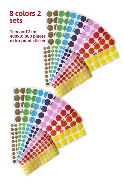 8 Colors 2 Set Extra Dot Label| Activity Material| 8 Colors| 800 Pieces
