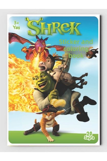 Shrek (Shrek) Coloring Book (20 Full Pages), (with Sticker Gift)