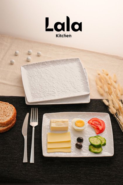 Belen Presentation Plate 3 Pcs (23X18 cm) - Pastry, Cake and Serving Plate