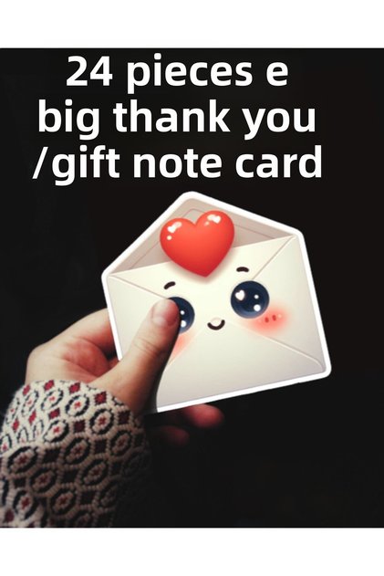 24Pcs Big Size Cute Envelope Heart Gift Memo Card Thank You Note Card Sweetheart Note Flower Memo Cards