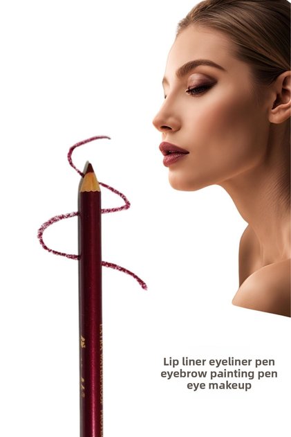 1Pc Plum Waterproof Lip Liner Eyeliner Pen Eyebrow Coloring under Eye Makeup Pen Set Accessory