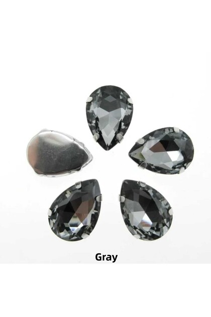 13X18 (1.8 cm) Gray Drop Case Planted Glass Stone 10 Pieces