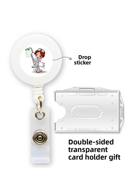 Nurse Syringe Collar Card Holder Horizontal Vertical Card Protector