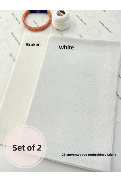 Evenweave Embroidery Fabric (50X80Cm) Set of 2, Cross Stitch Fabric