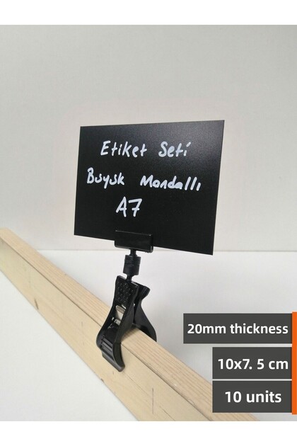 Erasable A7 Black Label and Label Holder with Wide Latch 20 mm Thickness Set Label Kit 10 Pcs