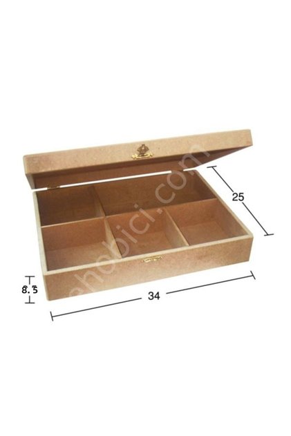 Five Compartment Box Wooden (mdf) Object Ku241