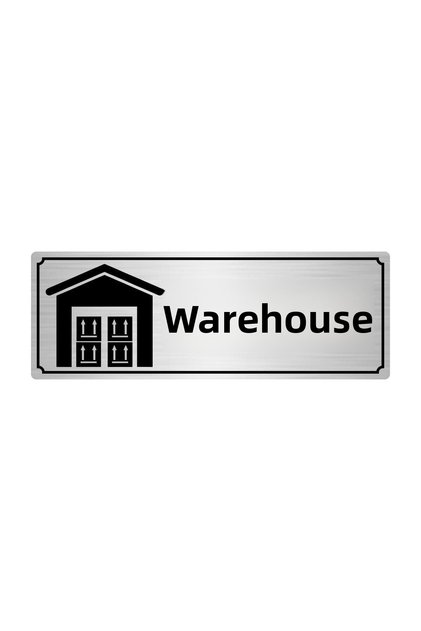 Silver Color Metal Warehouse Directional Sign 7Cmx20Cm