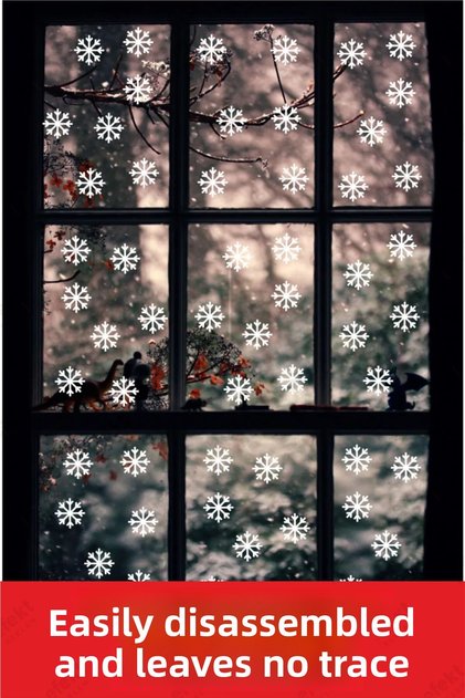 Christmas Snowflakes Wall Glass Window Sticker Set 60Pcs