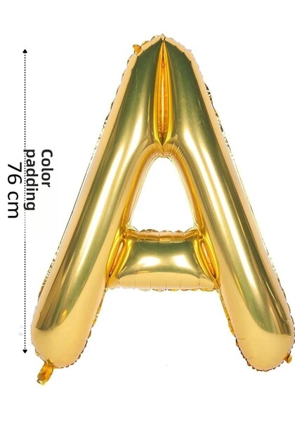 Foil Balloon Letter a Helium Balloon 76 cm Gold Color - Letter a Balloon - Letter Foil Balloon - 34 Inch