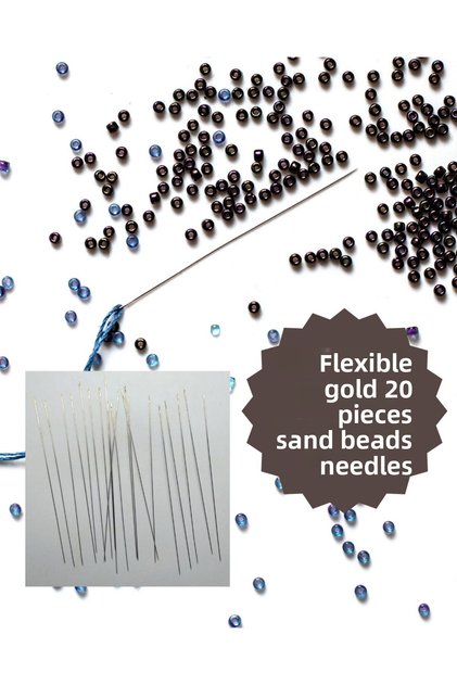 10 cm 20 Pieces Gold Seed Bead Needle Stretchy Soft for Miyuki Peyote, Brick Technique and Loom