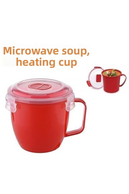 Leakproof Microwave Soup Heating Cup with Locking Lid