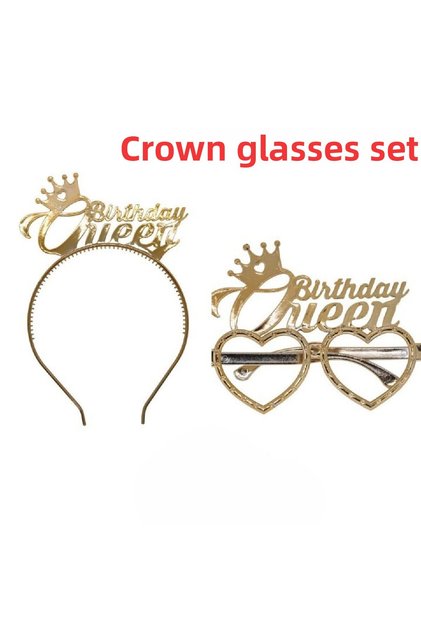 Gold Birthday Queen Crown Set - Brithday Queen Party Accessory