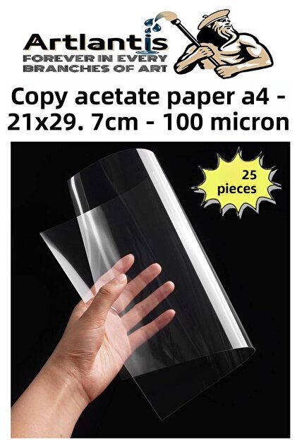 Acetate Paper Pvc A4 25 Pieces 100 Micron Copier Acetate Transparent A4 Paper 21X29.7 Projector Overhead