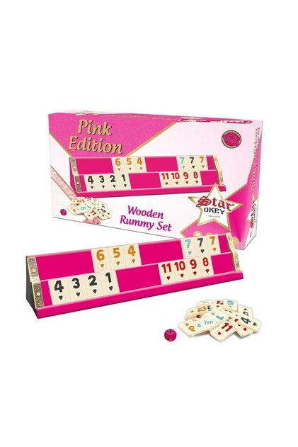 PINK WOODEN OKEY SET (Pink Okey Set)
