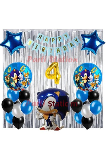 Fox Sonic Boom Concept 4 Year Old Balloon Set Sonic Boom Theme Birthday Background Decoration Balloon Set