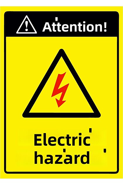 Attention! Electrical Hazard Isg Warning Sign Pvc A5 15X21 cm
