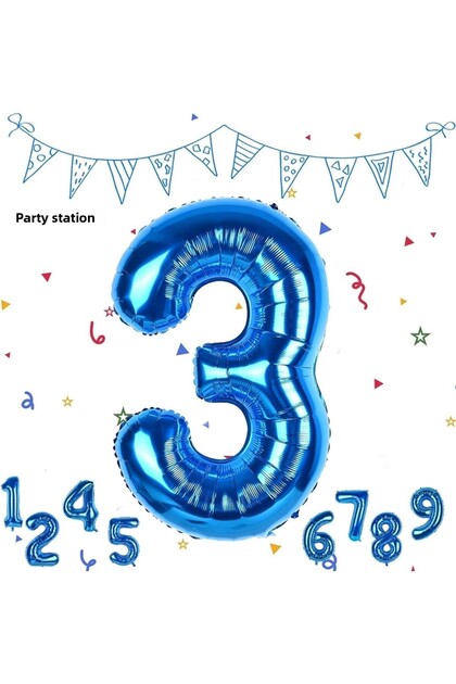Number Foil Balloon Navy Blue Number Balloon Blue 3 Year Old Balloon 76 Cm Number Balloon Flying Balloon Helium Balloon