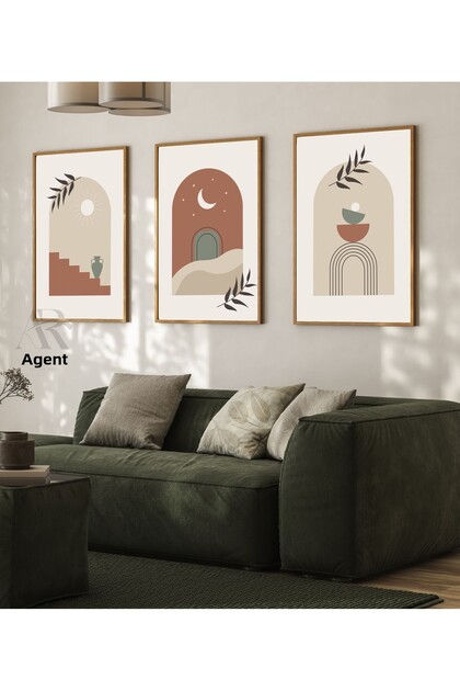 أقواس الباستيل مجردة تصميم الحد الأدنى إطار مظهر 3 قطعة طاولة MDF