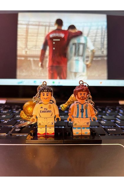 Ronaldo and Messi Mini Figure Couple Keychain
