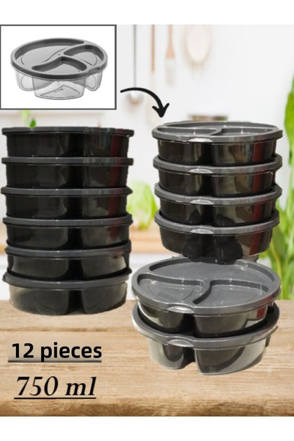 12 Pieces AK545 Oval Compartment Storage Container Lunch Box Refrigerator Breakfast Snack Bowl with Lid
