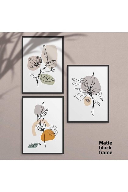 Black Laminated Frame Set 3 Piece Painting Hpn015