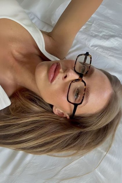 Bloom Kare Şeffaf Ekran Gözlüğü - Leopar çerçeve Ince Çerçeve Şık unisex Model mavi ışık koruma