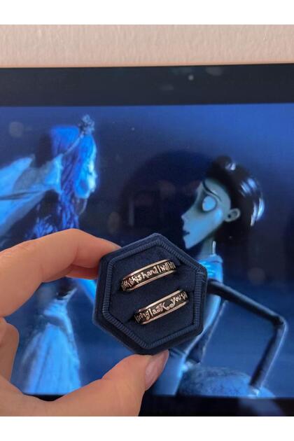 Ölü Gelin Emily ve Victor Çift Yüzüğü-Corpse Bride Couple Rings