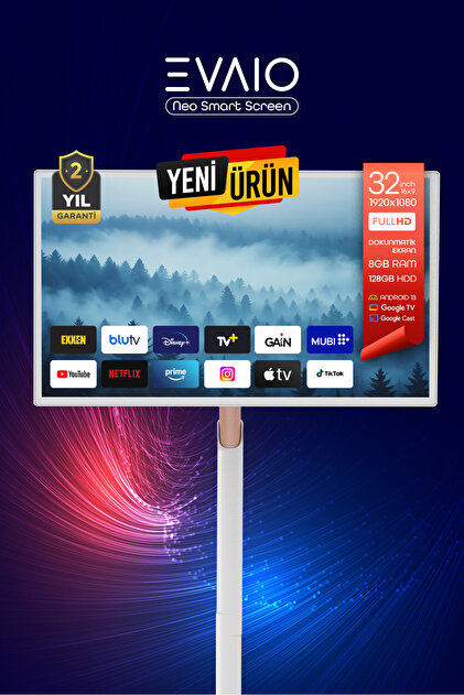 EVAIO Neo 32 inç 80 Ekran FHD Taşınabilir Android Smart LED Ekran