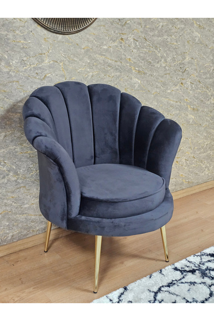 Tekli İstiridye Gold Kaplama Sivriltme Ayak Çay Seti Koltuk Tekli Berjer , Balkon, Salon, Ofis