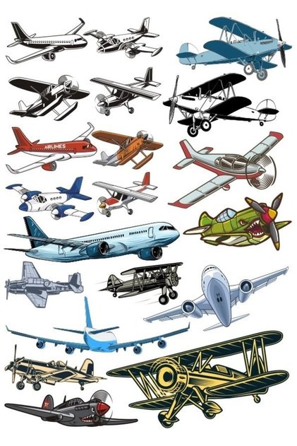 Airplanes Sticker Set 15 Pieces Phone, Tablet, Notebook, Laptop Sticker