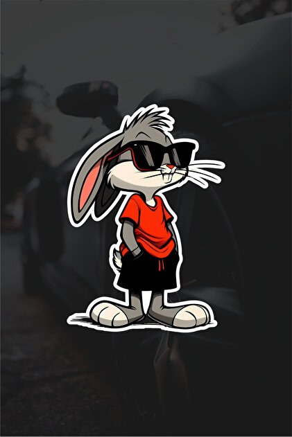 Quart Aksesuar 14 X 9.5 cm Bugs Bunny Sticker Car Laptop Auto