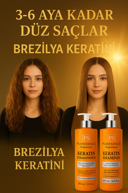 PURESENCE 2'li Brezilya Fönü Keratini – Tuzsuz Şampuan +